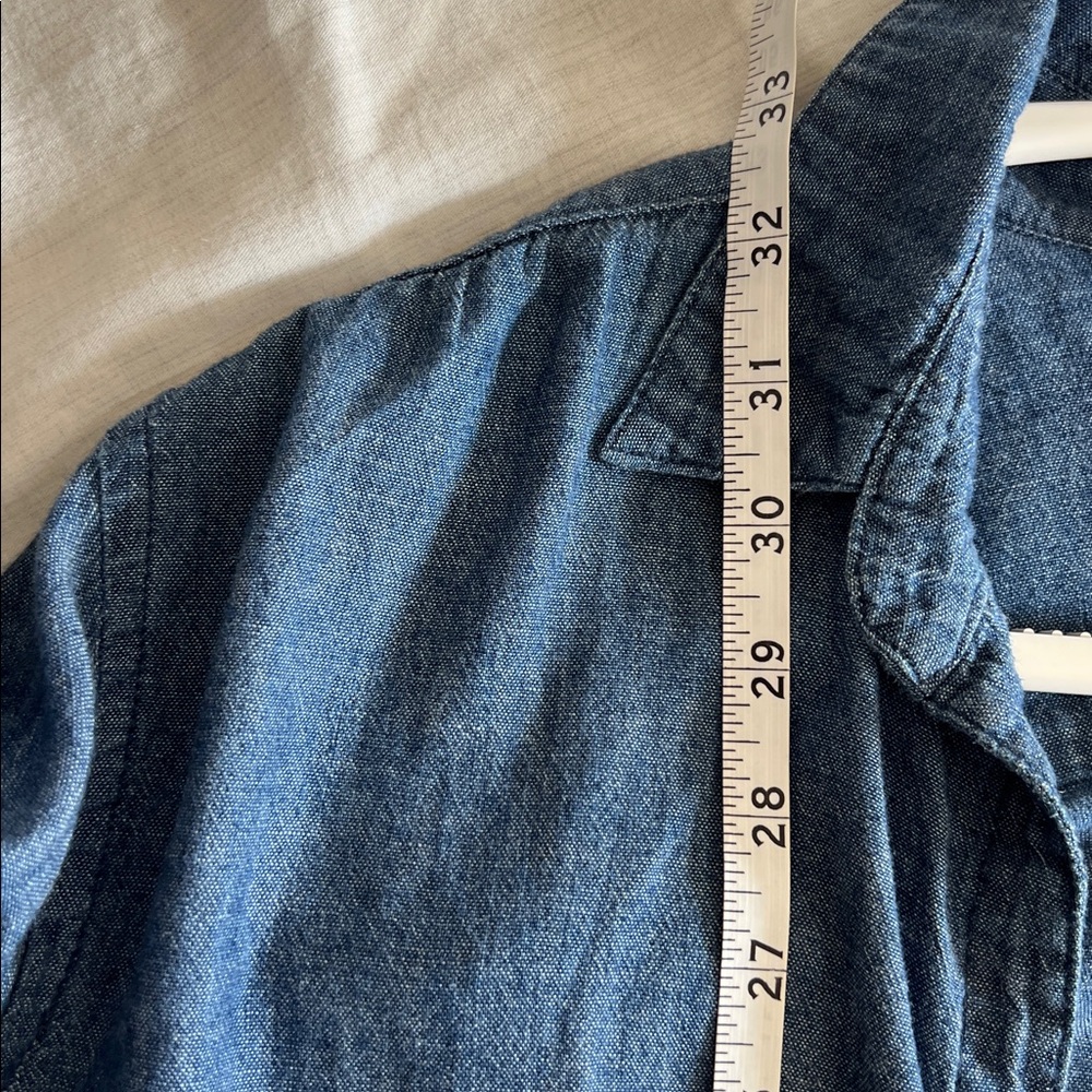CP‎ Shades Indigo Cotton Twill Tunic Shirt Sz Medium - READ Pockets Lightweight - Picture 11 of 12